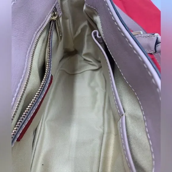 Auth Valentino Gavarini Histoire Satchel Preloved Pristine Pale Pink Beige - Picture 14 of 16